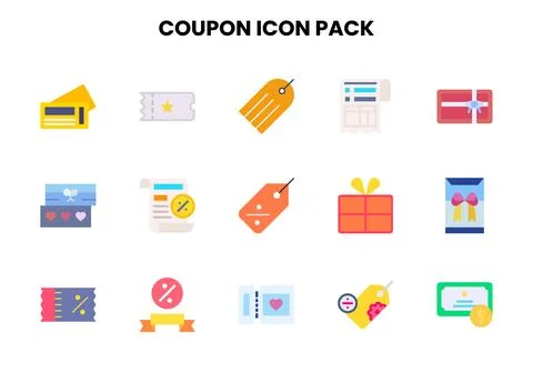 Coupon Flat Collection Icons Pack イラスト素材