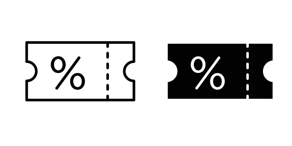 Coupon icon for design projects and web UI Stock Illustration