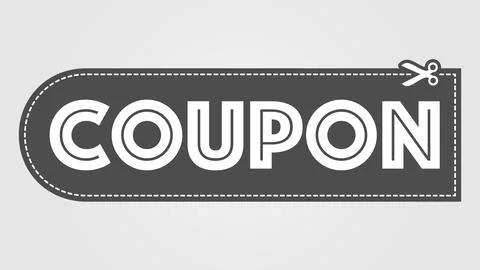 Coupon icon with scissors Stock Illustration