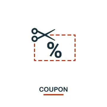 Coupon icon in two colors. Creative black and red design from e-commerce icon Stock Illustration
