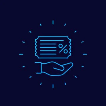 Coupon line icon for web Stock-Illustration