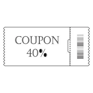 Coupon outline illustration Stock Illustration