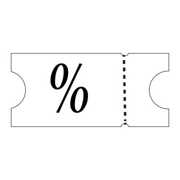 Coupon outline illustration Stock Illustration