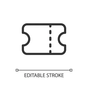 Coupon pixel perfect linear ui icon Illustrazione stock