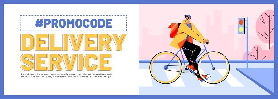 Coupon with promo code for delivery service Illustrazione stock