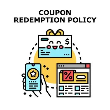 Coupon redemption policy for digital loyalty program Stock Illustration