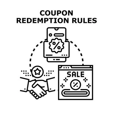 Coupon redemption rules vector concept illustration Stock Illustration