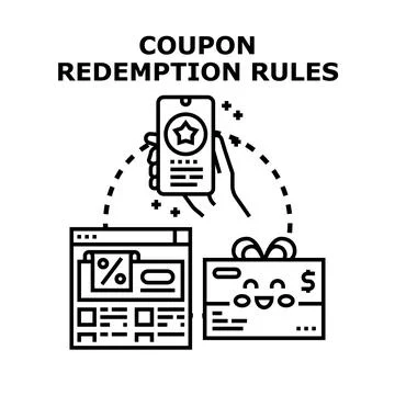 Coupon redemption rules vector concept illustration Stock-Illustration