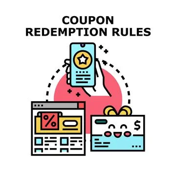 Coupon redemption rules vector concept illustration Stock Illustration