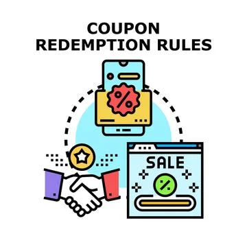 Coupon redemption rules vector concept illustration Stock Illustration