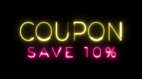 Coupon save 10 percent text animation Stock Footage 287405968