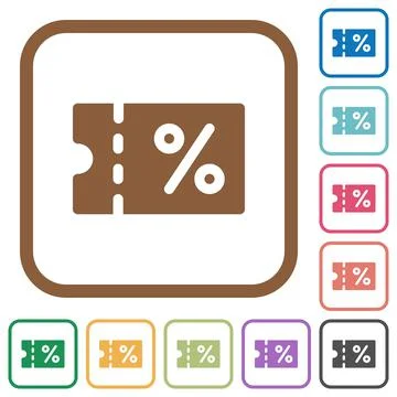 Coupon simple icons 스톡 일러스트