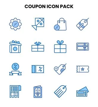 Coupon Two Colour Icons Pack Illustrazione stock