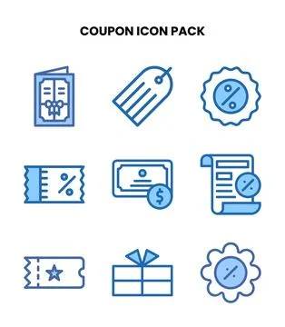 Coupon Two Colour Scalable Icons Pack Stock Illustration