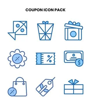 Coupon Two Colour Set Icons Pack イラスト素材