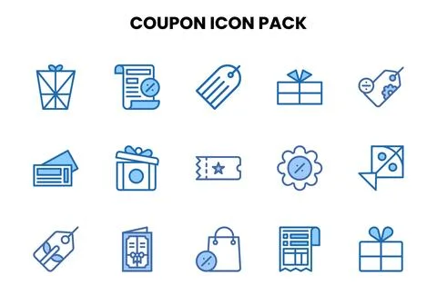 Coupon Two Colour UI Icons Pack Stockillustratie