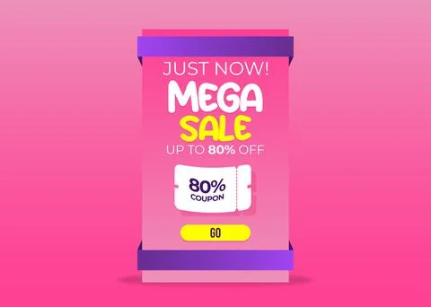 Coupons placed on a pink background. Stock Illustration