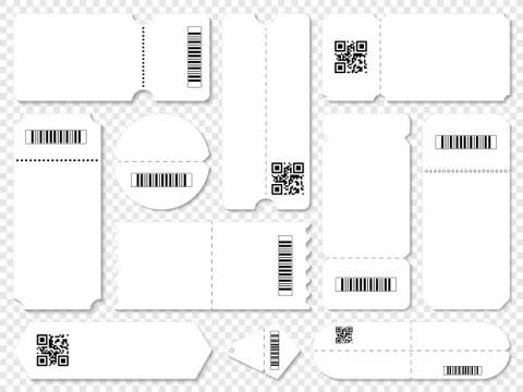 Coupons with QR codes and barcodes Stock Illustration