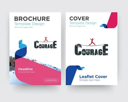 Courage brochure flyer design template Free Stock Illustration