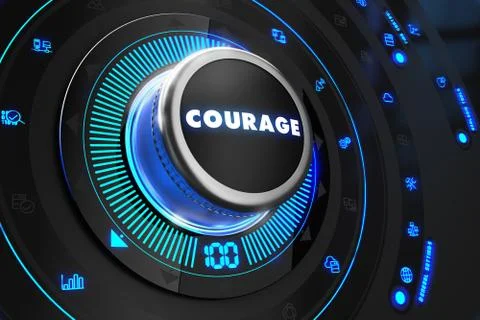 Courage Controller on Black Control Console Stock Illustration