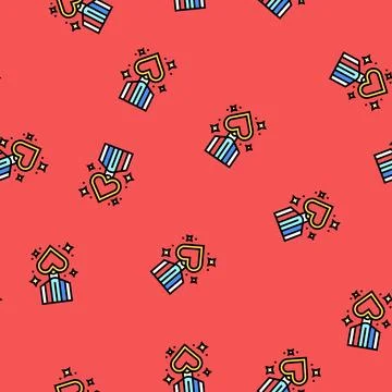 Courage heart succes challenge vector seamless pattern Stock Illustration