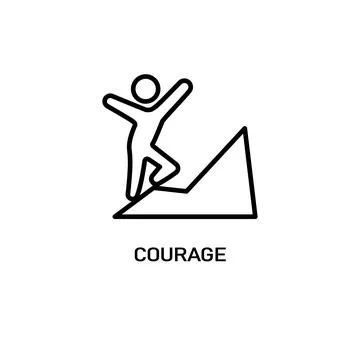 Courage icon outline style. Thin line creative Courage icon for logo, graphic Stock Illustration