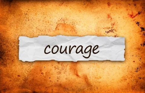 Courage title on piece of paper 스톡 일러스트