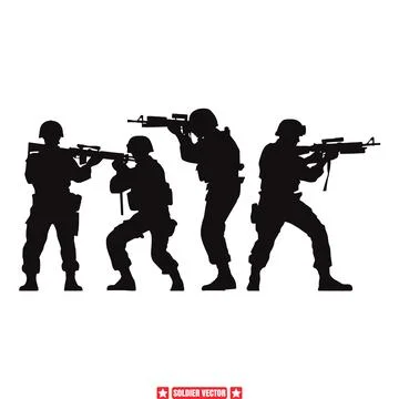 Courageous Commitment  Striking Soldier Vector Designs for Patriotic Graphi.. Illustrazione stock