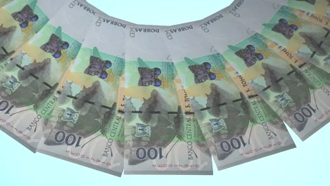 Courageous Looping Design 100 Dobra Curency of Sao Tome and Principe. Vídeo Stock 309458050