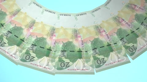 Courageous Looping Design 20 Dobra Curency of Sao Tome and Principe. Vídeo Stock 309458339