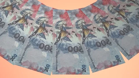 Courageous Looping Design 200 Dobra Curency of Sao Tome and Principe. Vídeo Stock 309458402