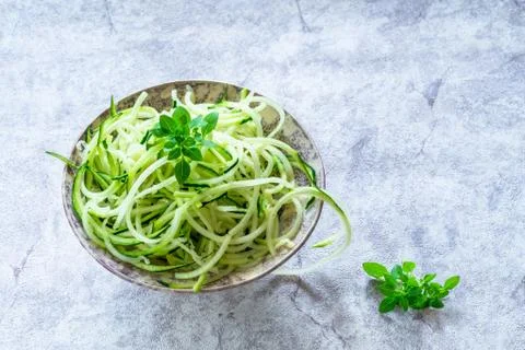 Courgette spaghetti Stock Photos