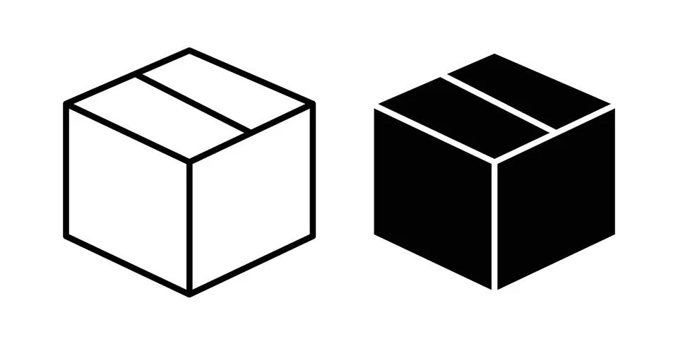 Courier box icon bundle for website design projects Stock Illustration