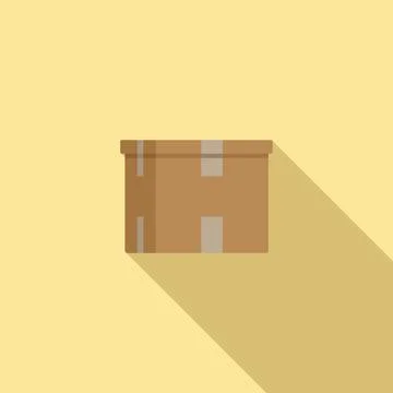 Courier box icon flat . Delivery package Illustration
