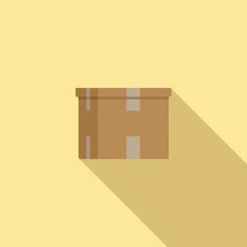 Courier box icon flat vector. Delivery package Illustrazione stock