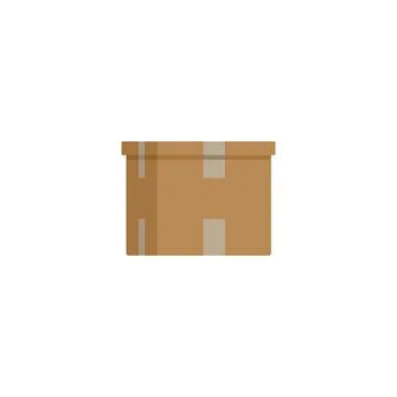 Courier box icon flat vector. Delivery package Illustrazione stock