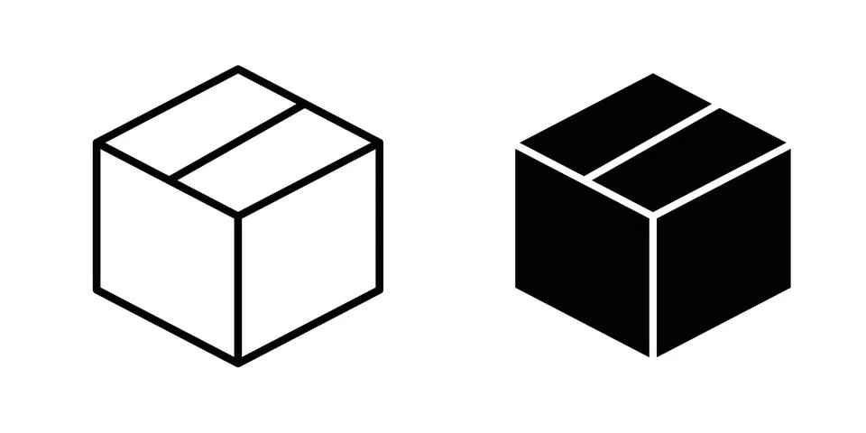 Courier box icon vector concepts, line and silhouette style Stock Illustration