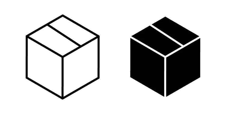 Courier box icon vectors. Illustrations in black 스톡 일러스트