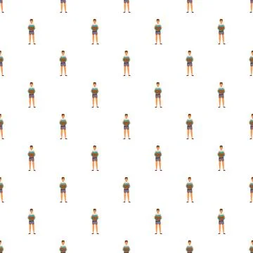 Courier boy delivering package boxes seamless pattern Stockillustratie