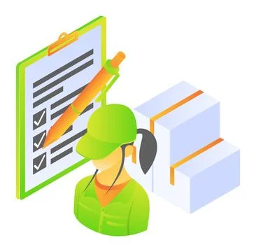 Courier checklist delivery order Stock Illustration