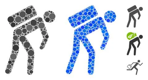 Courier Composition Icon of Circles Illustrazione stock