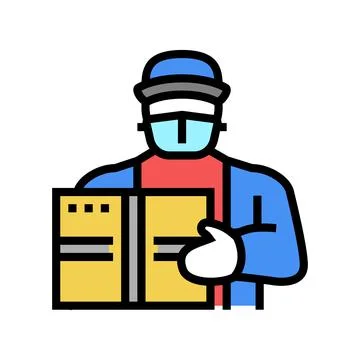 Courier contactless color icon vector illustration Stock Illustration