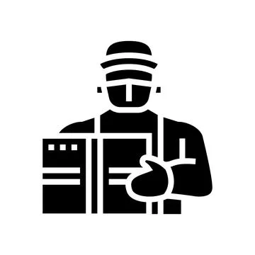 Courier contactless glyph icon vector illustration Stock Illustration