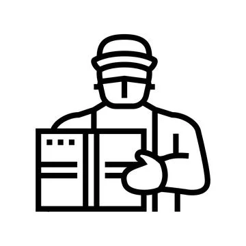 Courier contactless line icon vector illustration Stock Illustration