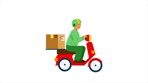 Courier Delivering Package Stock Footage 334714548