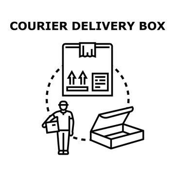 Courier delivering package, illustrating fast shipping logistics Stock Illustration