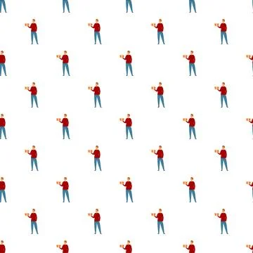 Courier delivering package seamless pattern illustration Illustrazione stock