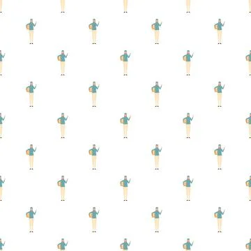 Courier delivering parcels repeating pattern background 스톡 일러스트