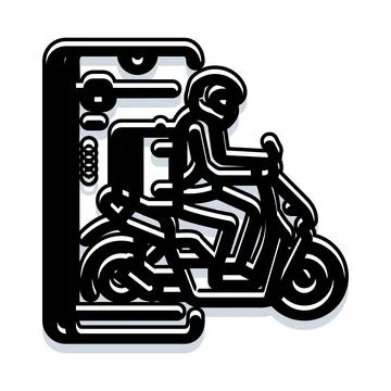 Courier delivering parcels using smartphone app service Illustrazione stock