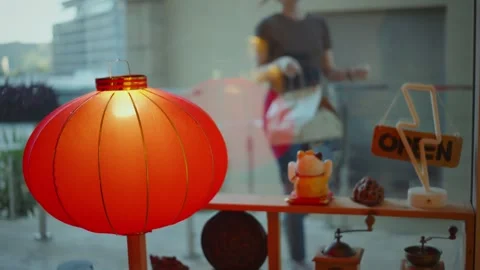 The courier delivers the order view from behind the window onto the street Stock Footage 296188524